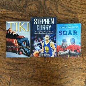 3 sports themed books for $10 Steph Curry, Tiki Barber & Soar